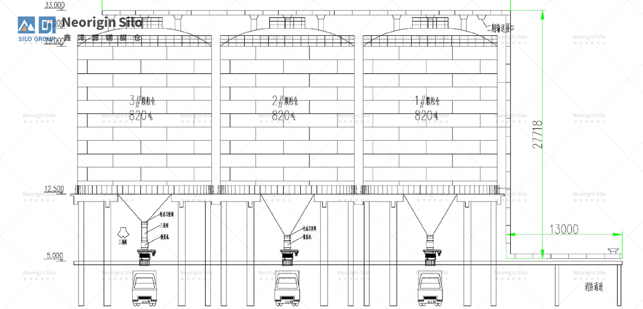 生物质颗粒木屑钢板仓方案