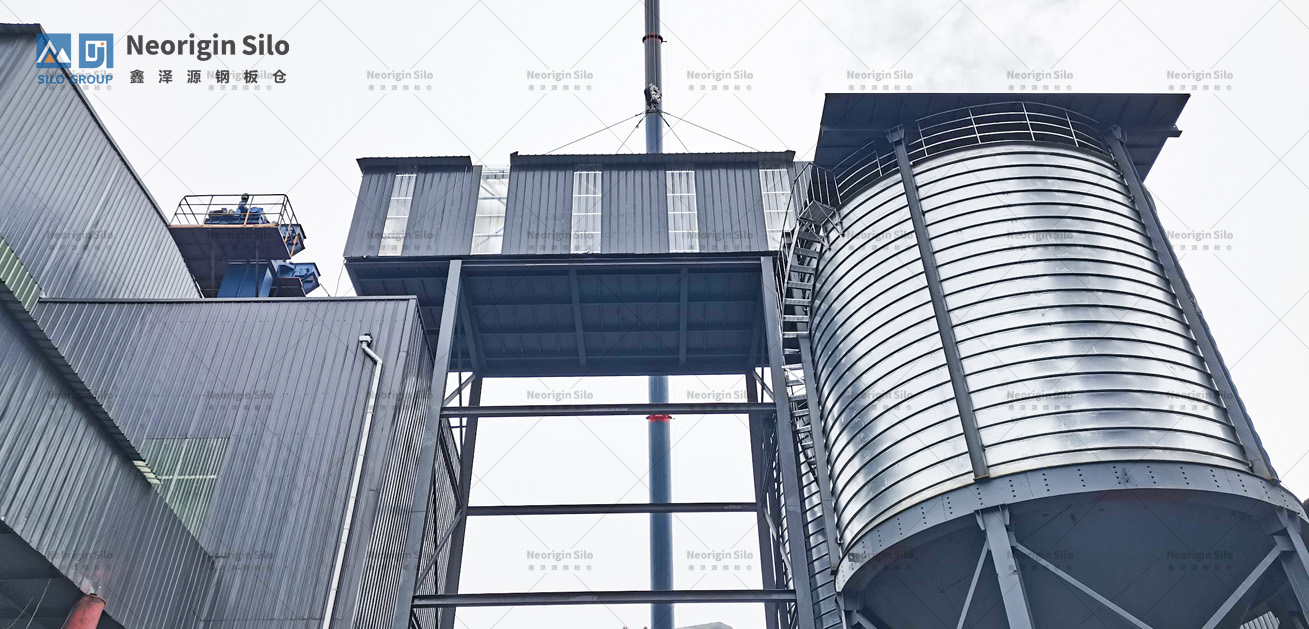 螺旋式轻烧氧化镁储存钢板仓_1