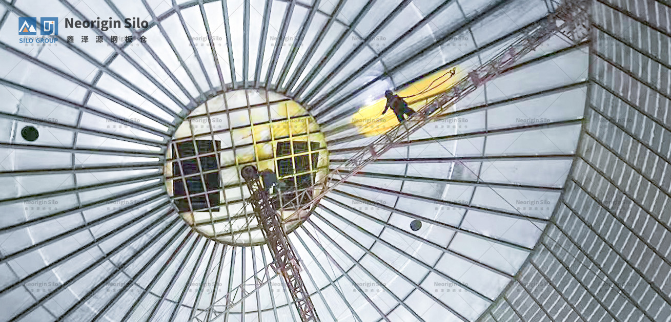 螺旋式载氟氧化铝钢板仓_3